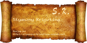 Styaszny Krisztina névjegykártya